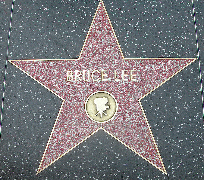 A estrela da Calçada da Fama do ator Bruce Lee