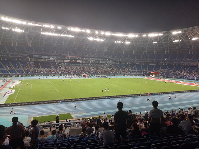 Uma visão do estádio de Tianjin cogitado para a Copa do Mundo da China