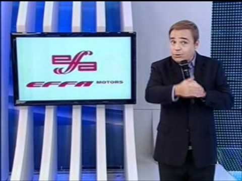 Gugu, um dos garotos-propaganda de carros chineses, apresentando a marca em um de seus programas.